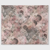 Romantischer Steampunk | Antikes Vintages Ephemera Geschenkpapier (Flach)