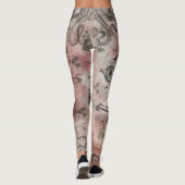 Romantischer Steampunk | Antikes Vintages Ephemera Leggings (Rückseite)
