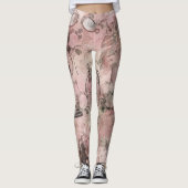 Romantischer Steampunk | Antikes Vintages Ephemera Leggings (Vorderseite)