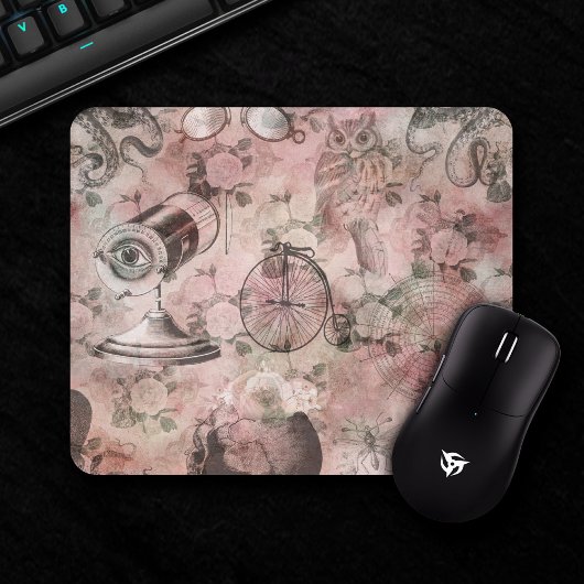 Romantischer Steampunk | Antikes Vintages Ephemera Mousepad