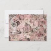 Romantischer Steampunk | Antikes Vintages Ephemera RSVP Karte (Rückseite)