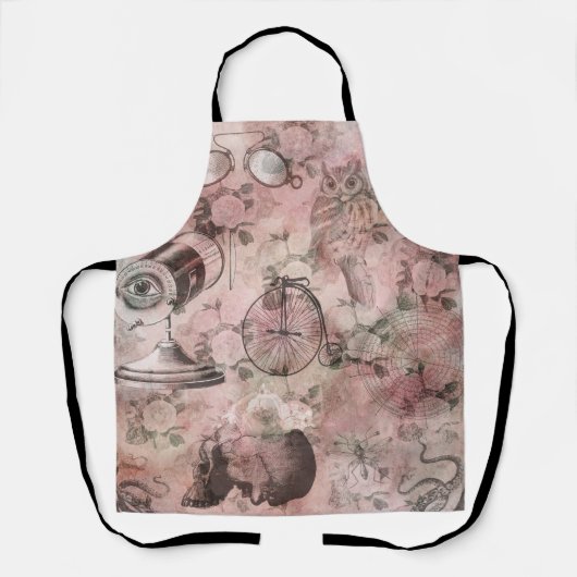 Romantischer Steampunk | Antikes Vintages Ephemera Schürze (Vorderseite)