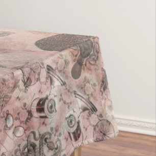 Romantischer Steampunk   Antikes Vintages Ephemera Tischdecke