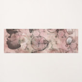 Romantischer Steampunk | Antikes Vintages Ephemera Yogamatte (Rückseite (Horizontal))