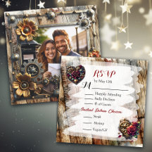 Romantischer Steampunk Personalisiert Wedding RSVP