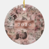 Romantischer Steampunk | Vintag Ephemera Monogram Keramik Ornament (Hinten)