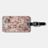 Romantischer Steampunk | Vintage-Monogramm Gepäckanhänger (Vorderseite horizontal)