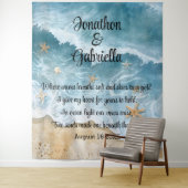 Romantischer Strand Hochzeitskulisse Wandteppich (Beispiel)