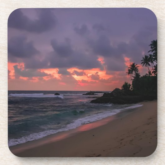 Romantischer Strand in Dusk Getränkeuntersetzer (Vorderseite)