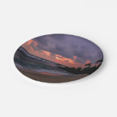 Romantischer Strand in Dusk Pappteller (Schrägansicht)