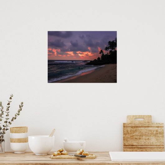 Romantischer Strand in Dusk Poster (Küche)