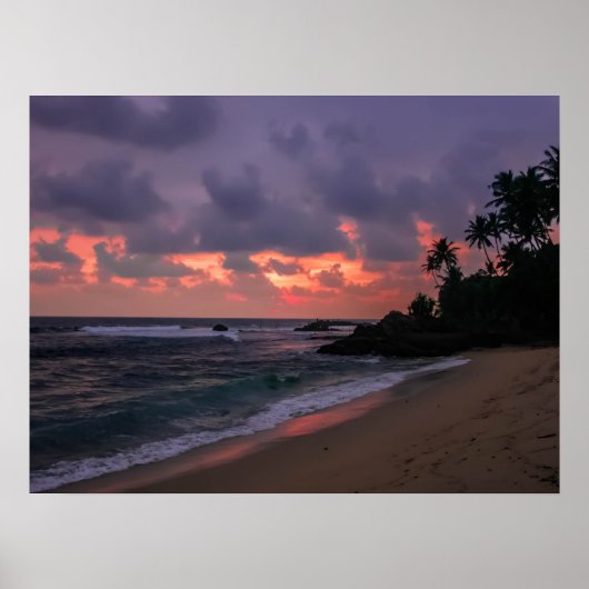 Romantischer Strand in Dusk Poster (Vorne)