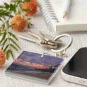 Romantischer Strand in Dusk Schlüsselanhänger (Vorderseite rechts)