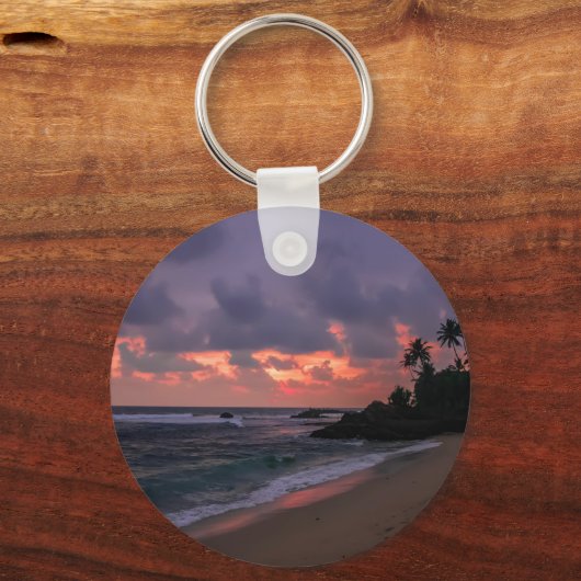 Romantischer Strand in Dusk Schlüsselanhänger (Vorderseite)