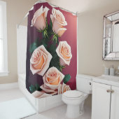 Romantischer Strauß mit rosa Rosen Duschvorhang (Beispiel)