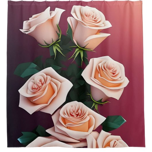 Romantischer Strauß mit rosa Rosen Duschvorhang (Vorderseite)