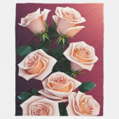 Romantischer Strauß mit rosa Rosen Fleecedecke (Vorderseite)