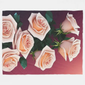 Romantischer Strauß mit rosa Rosen Fleecedecke (Vorderseite (Horizontal))