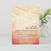 Romantischer String Lights Empfang nur Einladung (Stehend Vorderseite)