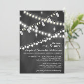 Romantischer String Lights Empfang nur Einladung (Stehend Vorderseite)