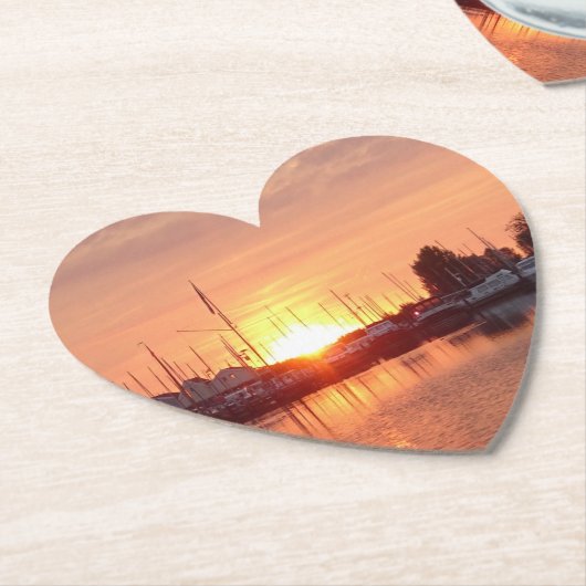 Romantischer Sunset Heart Untersetzer (angewinkelt)