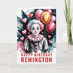Romantischer süßer Pierrot-Geburtstag-Clown Karte