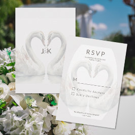 Romantischer Swan Wedding RSVP Response Card