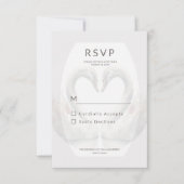 Romantischer Swan Wedding RSVP Response Card Karte (Vorderseite)