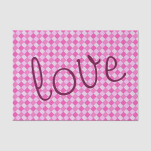 Romantischer Sweet Graphic Woven Pink Custom Text Seidenpapier