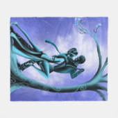 Romantischer Tango unter Mitternachtsbaum Fleecedecke (Vorderseite (Horizontal))