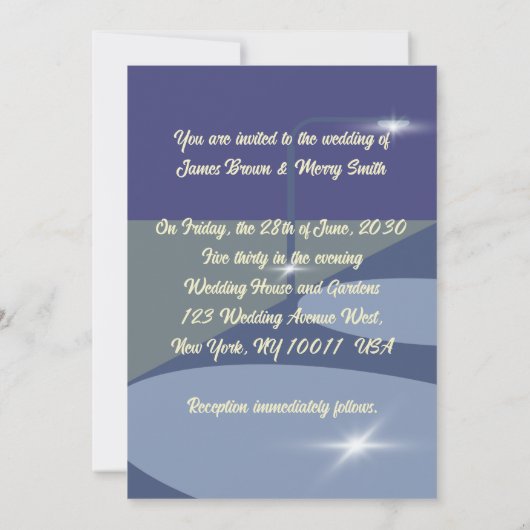 Romantischer Tänzer und Gitarrist Lamps Lights Wed Einladung (Rückseite)