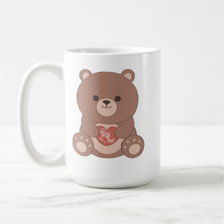 Romantischer Teddybär- und Herz-Tasse Kaffeetasse