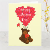 Romantischer Teddybärmuttertag Karte (Gelbe Blume)