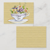 Romantischer Teecup Danke Karte (Vorne/Hinten)