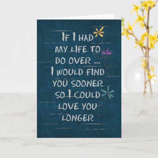 Romantischer Text der Liebe über einen beängstigen Karte (Gelbe Blume)