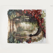 Romantischer Torbogen-Hochzeitskulisse Wandteppich (Vorderseite (Horizontal))