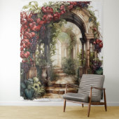 Romantischer Torbogen-Hochzeitskulisse Wandteppich (Beispiel)