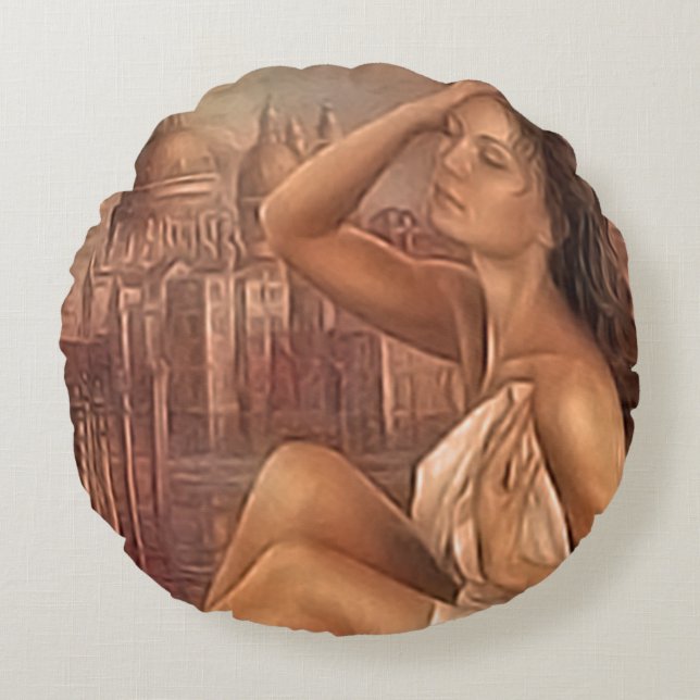 Romantischer Traum Rundes Kissen (Vorderseite)