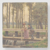 Romantischer Treffpunkt (von Edmund Blair Leighton Steinuntersetzer (Vorderseite)