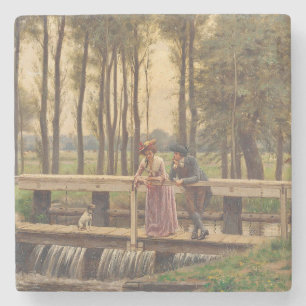 Romantischer Treffpunkt (von Edmund Blair Leighton Steinuntersetzer