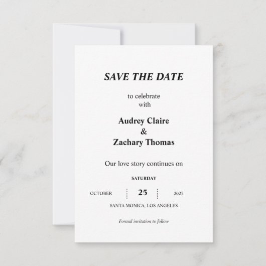 Romantischer und emotionaler Text, Foto Save the D Save The Date (Rückseite)