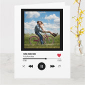 Romantischer Valentiner Musikplayer Custom Foto Karte (Gelbe Blume)