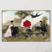 ROMANTISCHER VALENTINSCHREIBER, ROTWACHS SIEGEL MO BRIEFPAPIER (Vorderseite)