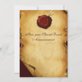 ROMANTISCHER VALENTINSCHREIBER, ROTWACHS SIEGEL MO EINLADUNG (Rückseite)