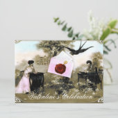 ROMANTISCHER VALENTINSCHREIBER, ROTWACHS SIEGEL MO EINLADUNG (Stehend Vorderseite)