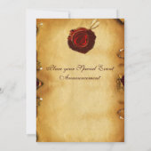 ROMANTISCHER VALENTINSCHREIBER, ROTWACHS SIEGEL MO EINLADUNG (Rückseite)