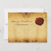 ROMANTISCHER VALENTINSCHREIBER, ROTWACHS SIEGEL MO EINLADUNG (Rückseite)