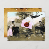 ROMANTISCHER VALENTINSCHREIBER, ROTWACHS SIEGEL MO EINLADUNG (Vorne/Hinten)