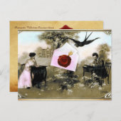 ROMANTISCHER VALENTINSCHREIBER, ROTWACHS SIEGEL MO FEIERTAGSPOSTKARTE (Vorne/Hinten)