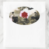 ROMANTISCHER VALENTINSCHREIBER, ROTWACHS SIEGEL MO OVALER AUFKLEBER (Tasche)